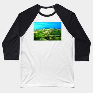 Scenery in Force with Monte dell'Ascensione, badlands, ravines, thickets, poles Baseball T-Shirt